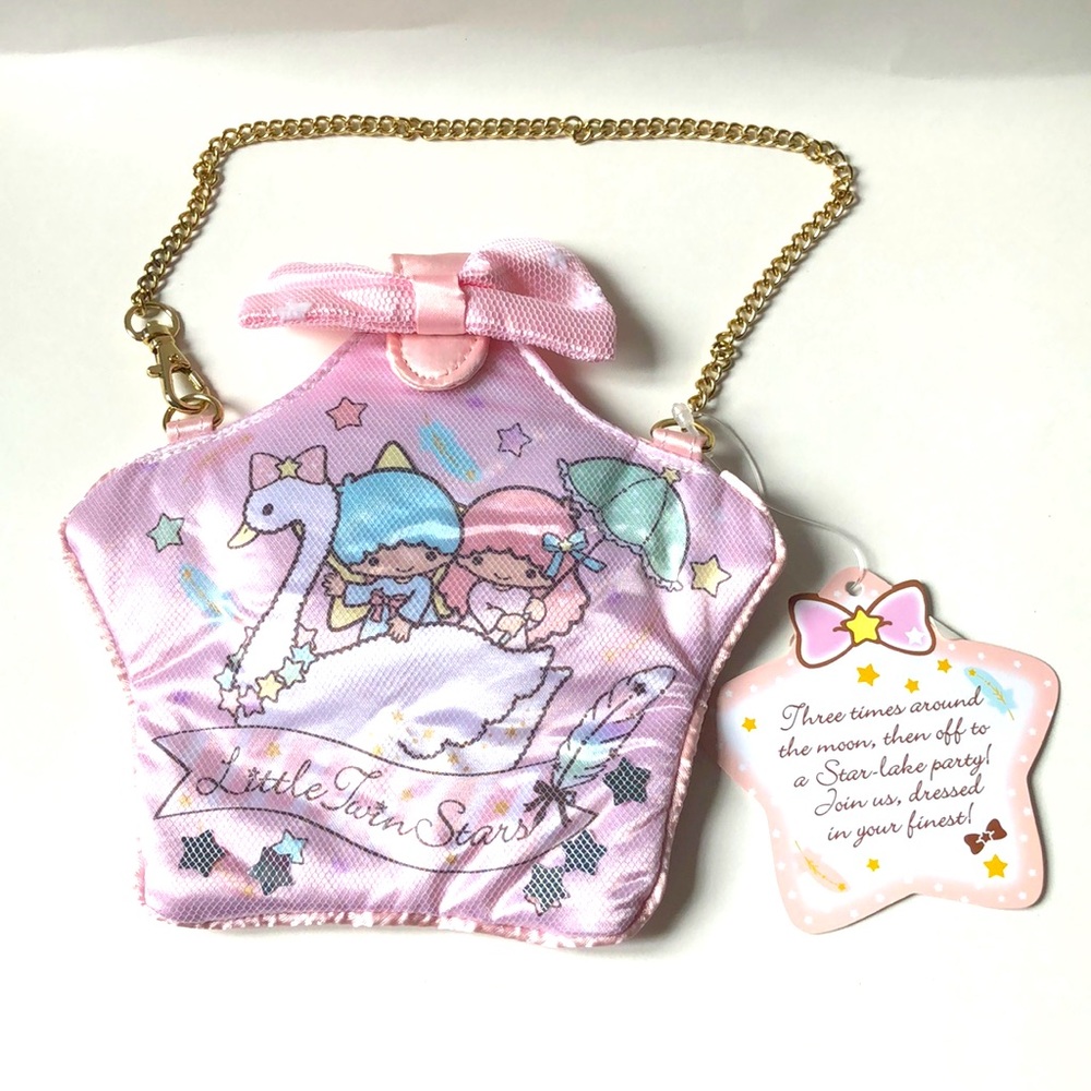 Little Twin Stars star shaped pouch w gold chain